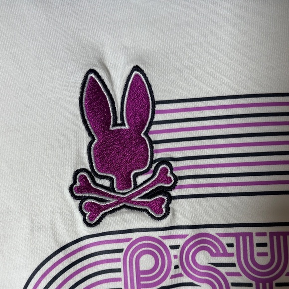 Psycho Bunny White Tee with Purple Design - Picture 3 of 7